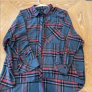 BDG Blue and red Plaid Button-Up Shirt